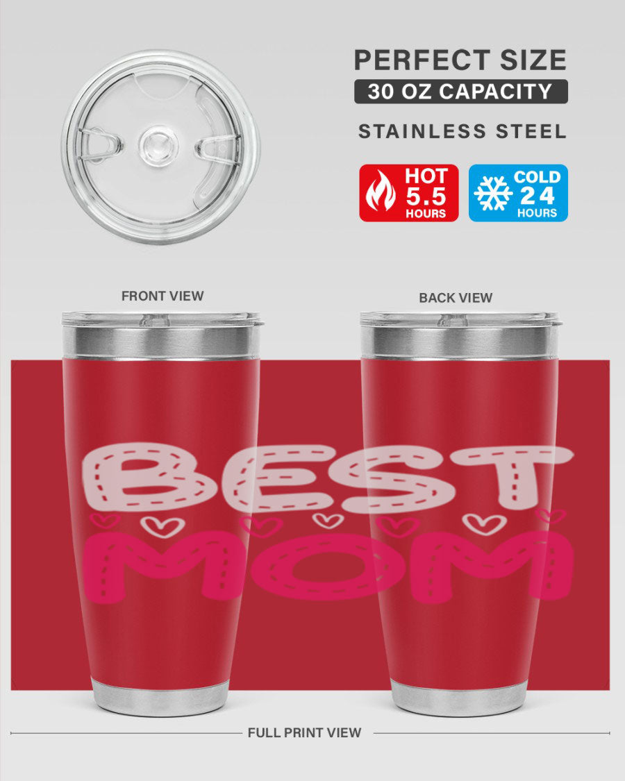 Best Mom 202# tumbler, double wall vacuum stainless steel with a stylish design, perfect for hot and cold beverages.