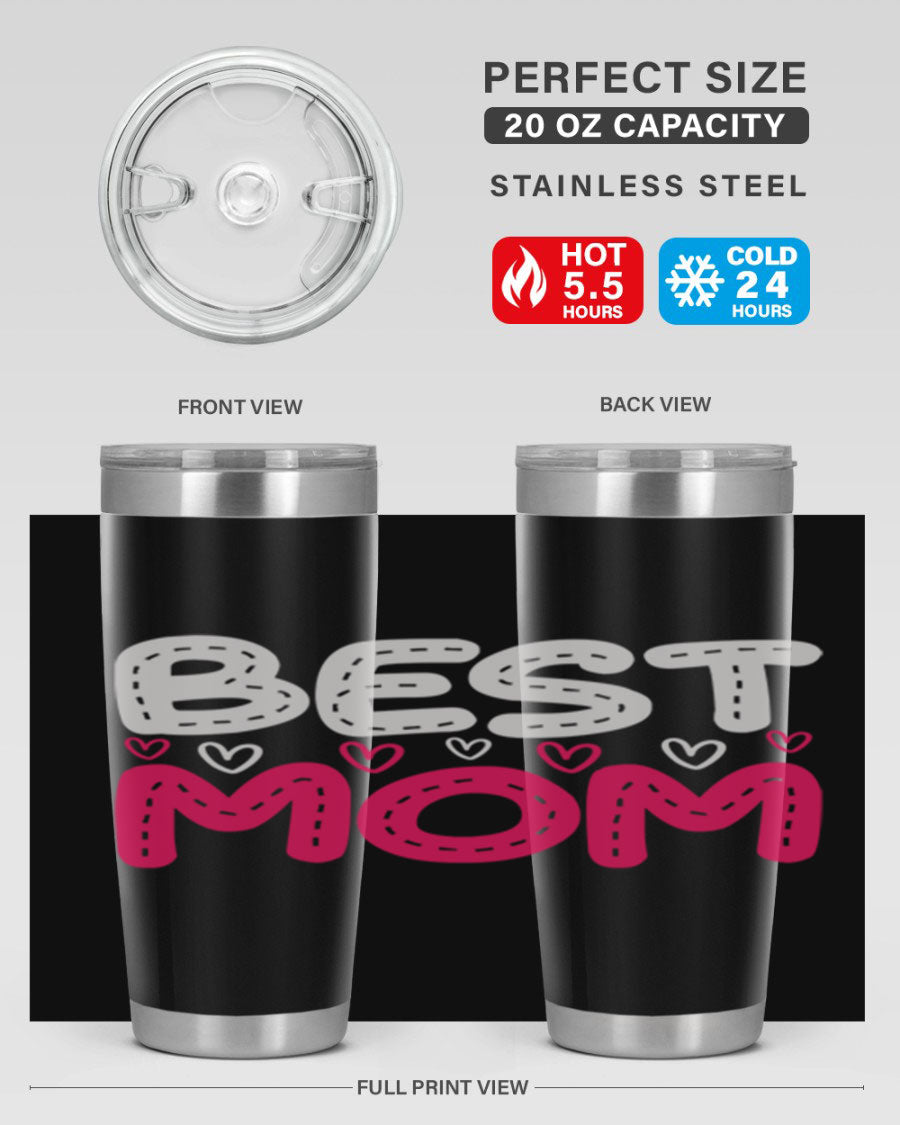 Best Mom 202# tumbler, double wall vacuum stainless steel with a stylish design, perfect for hot and cold beverages.