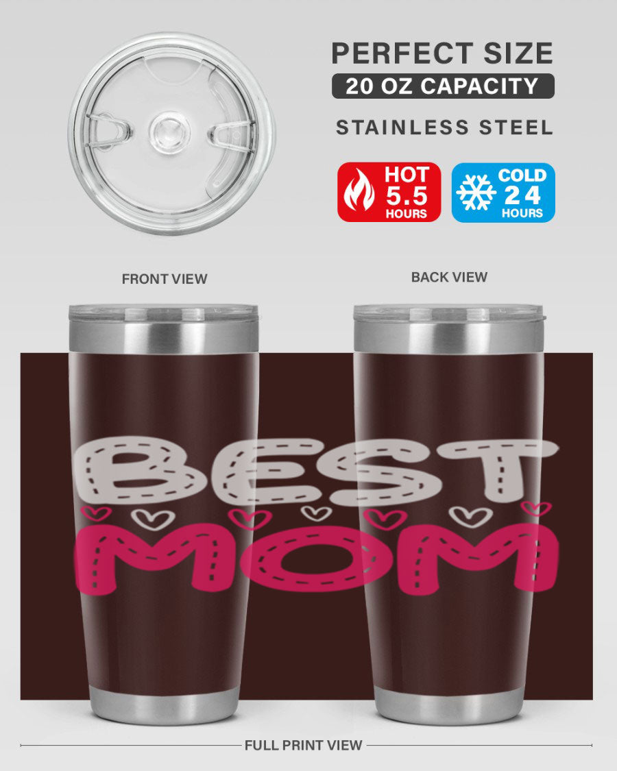 Best Mom 202# tumbler, double wall vacuum stainless steel with a stylish design, perfect for hot and cold beverages.