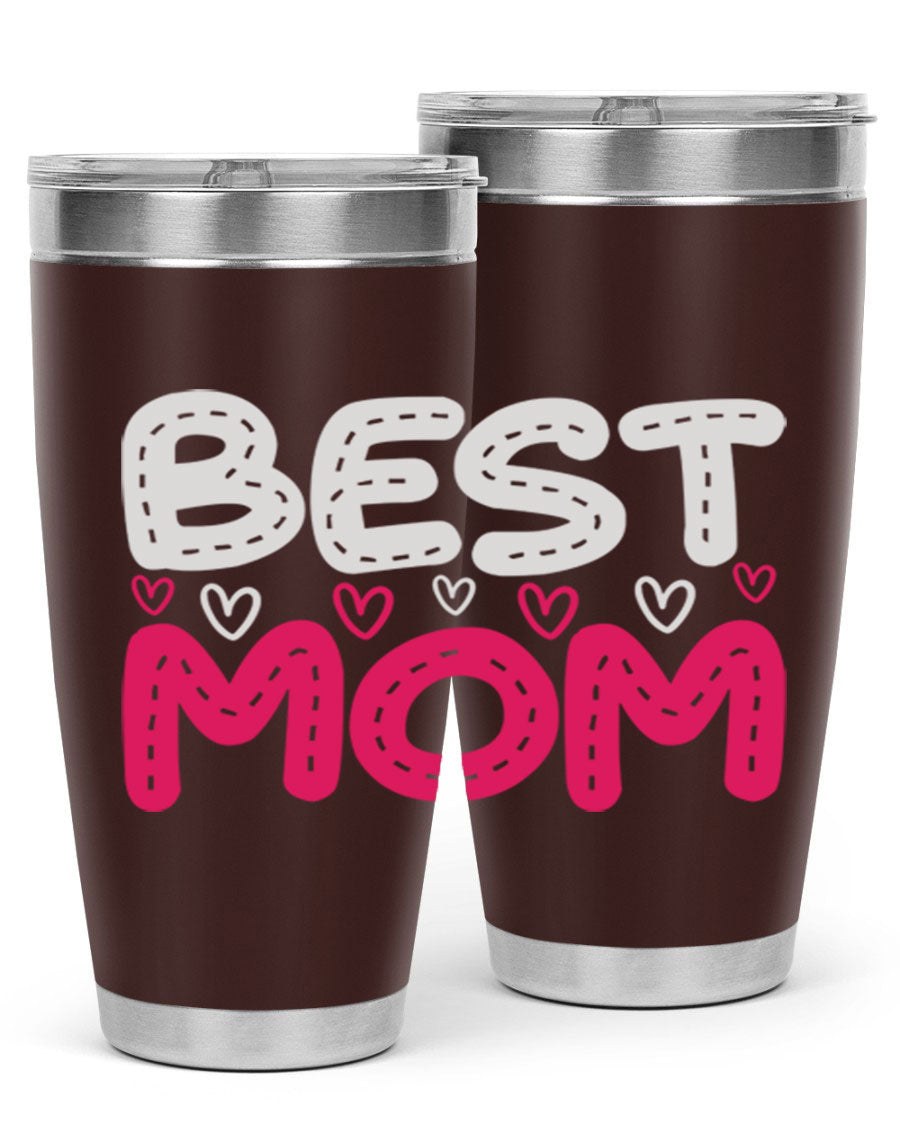 Best Mom 202# tumbler, double wall vacuum stainless steel with a stylish design, perfect for hot and cold beverages.