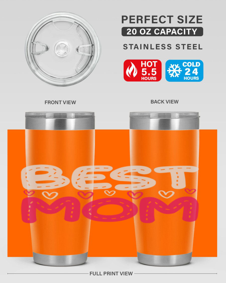 Best Mom 202# tumbler, double wall vacuum stainless steel with a stylish design, perfect for hot and cold beverages.