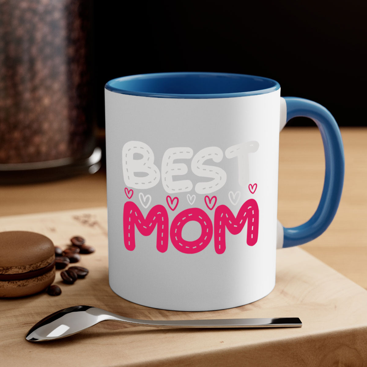 Best mom 202# Mug featuring a glossy finish, colored handle, and interior, available in five colors and two sizes.