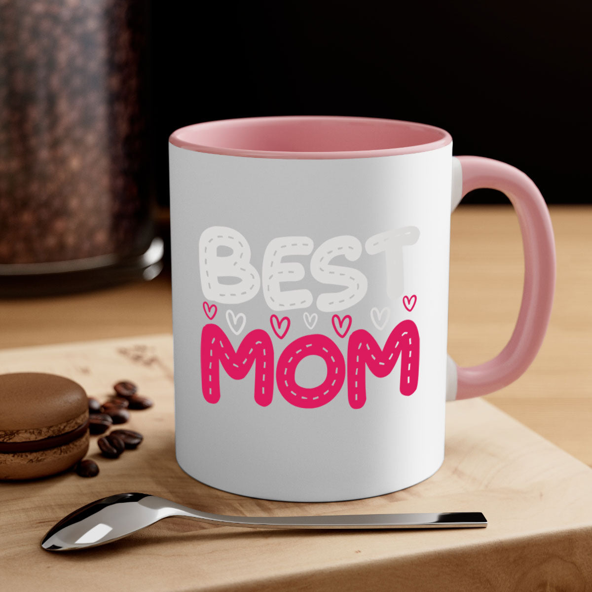 Best mom 202# Mug featuring a glossy finish, colored handle, and interior, available in five colors and two sizes.