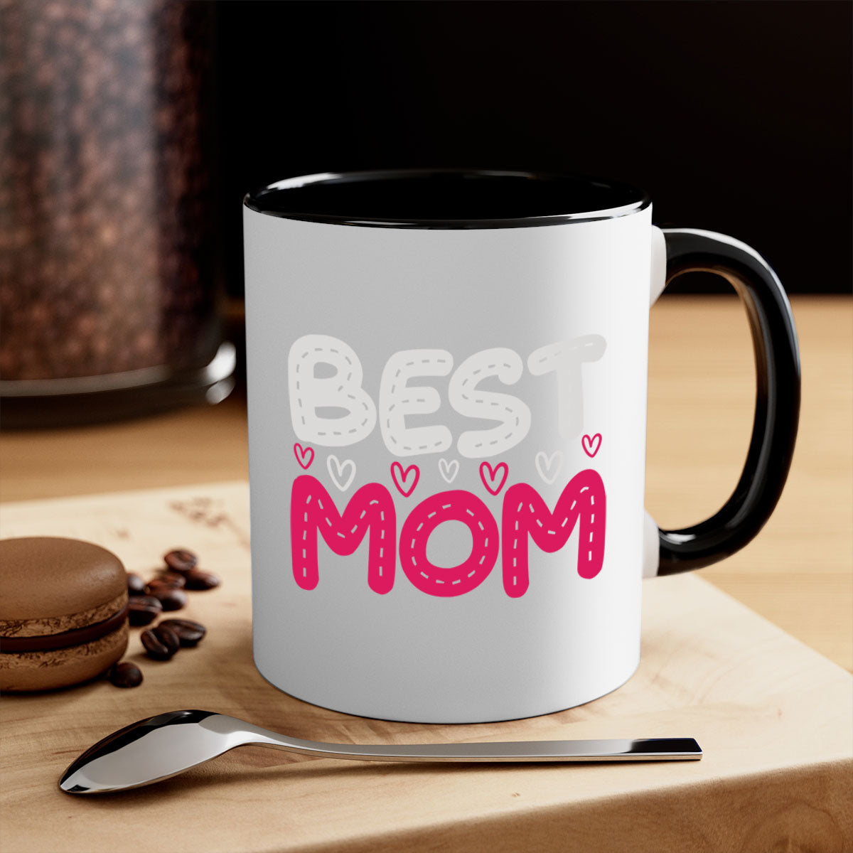 Best mom 202# Mug featuring a glossy finish, colored handle, and interior, available in five colors and two sizes.