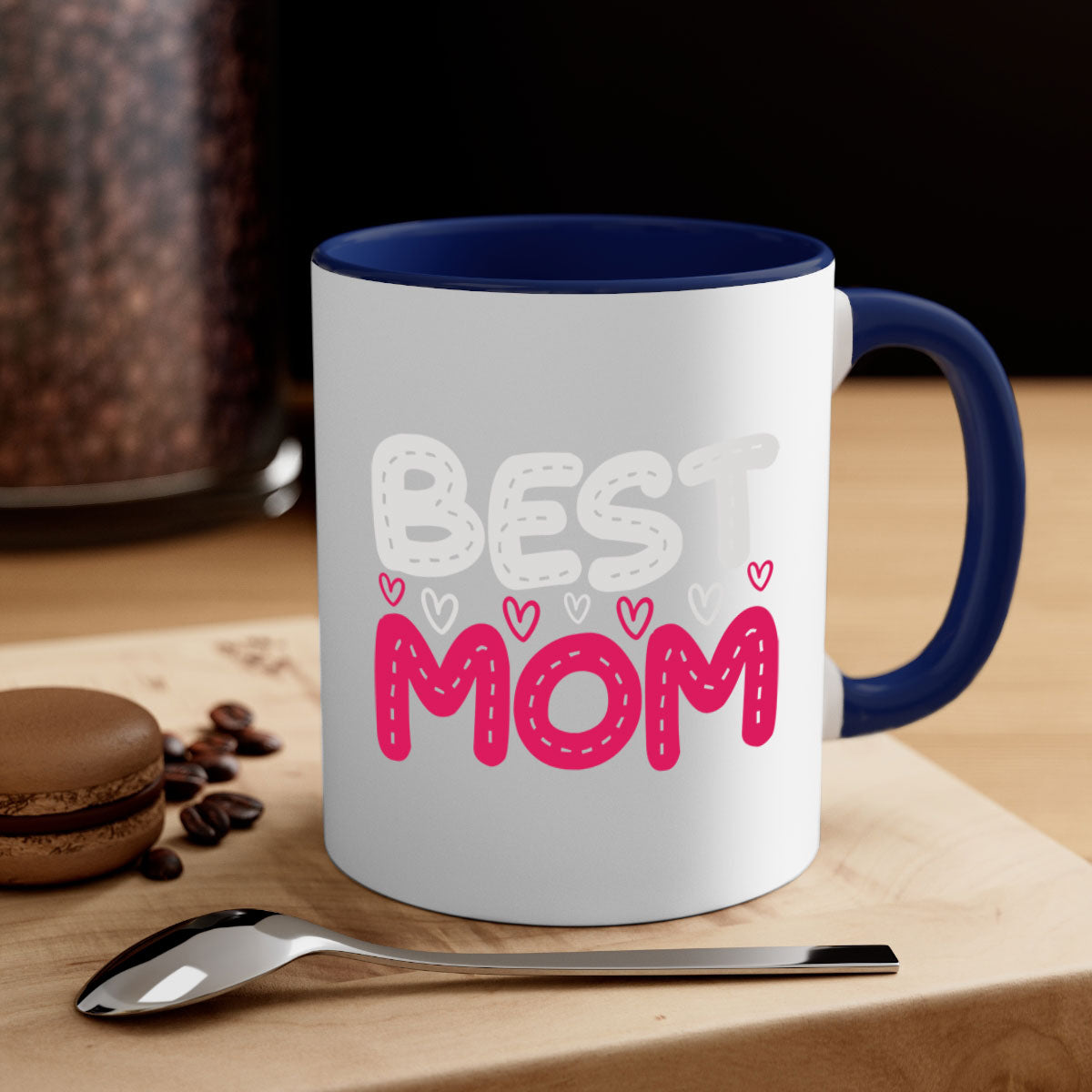 Best mom 202# Mug featuring a glossy finish, colored handle, and interior, available in five colors and two sizes.