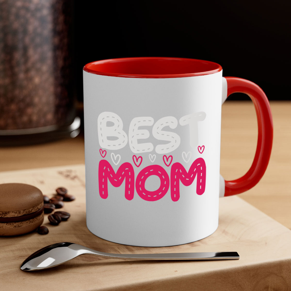 Best mom 202# Mug featuring a glossy finish, colored handle, and interior, available in five colors and two sizes.