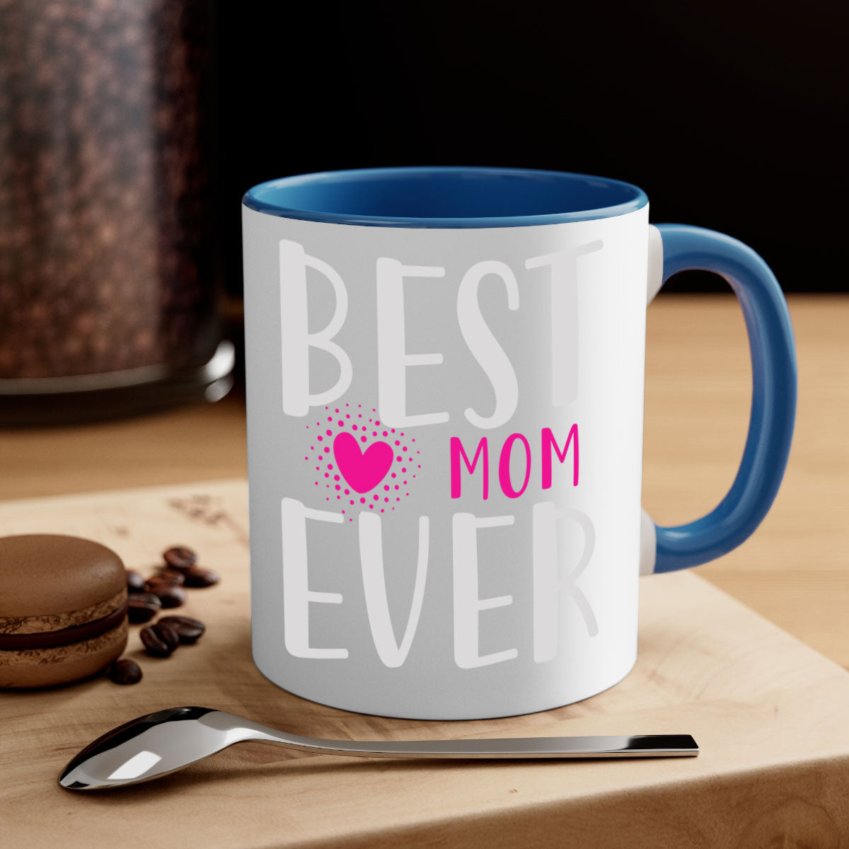 Best mom 203# Mug with two-tone design and glossy finish, featuring a colored handle and interior.