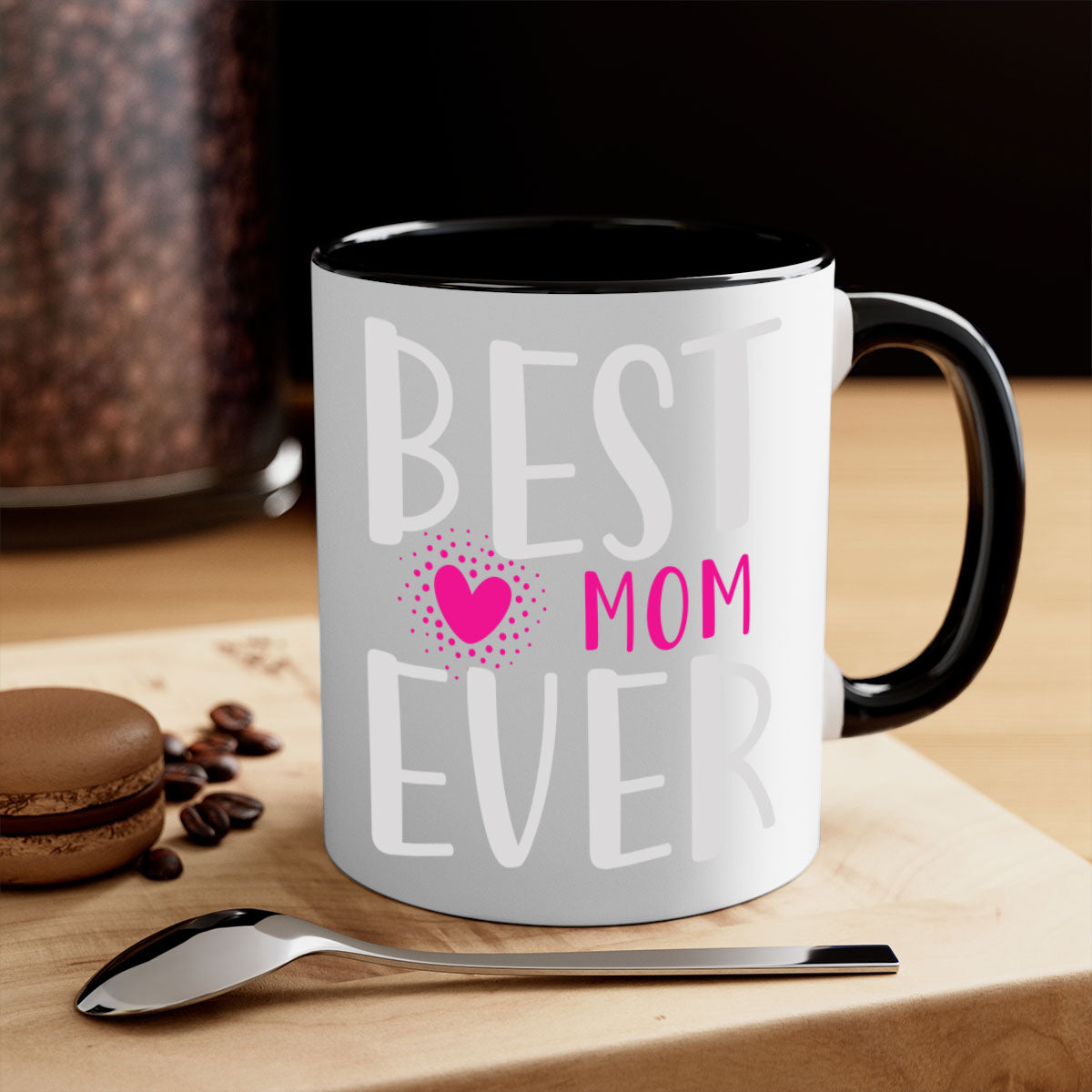 Best mom 203# Mug with two-tone design and glossy finish, featuring a colored handle and interior.