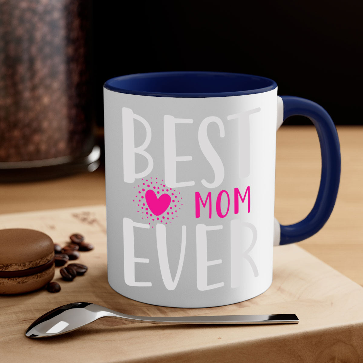 Best mom 203# Mug with two-tone design and glossy finish, featuring a colored handle and interior.