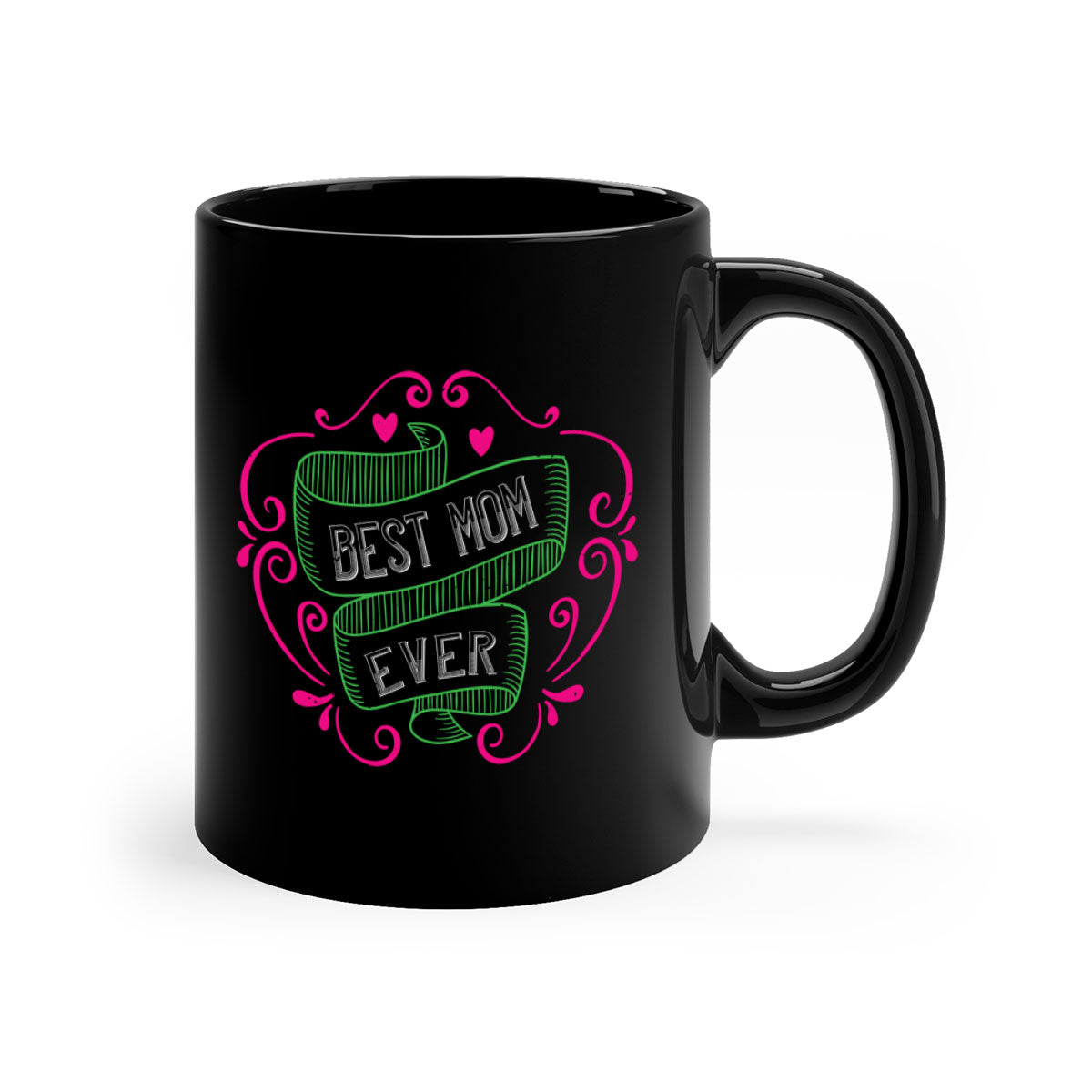 Best Mom Ever 207# Mug with colorful handle and glossy finish, available in multiple colors and sizes.