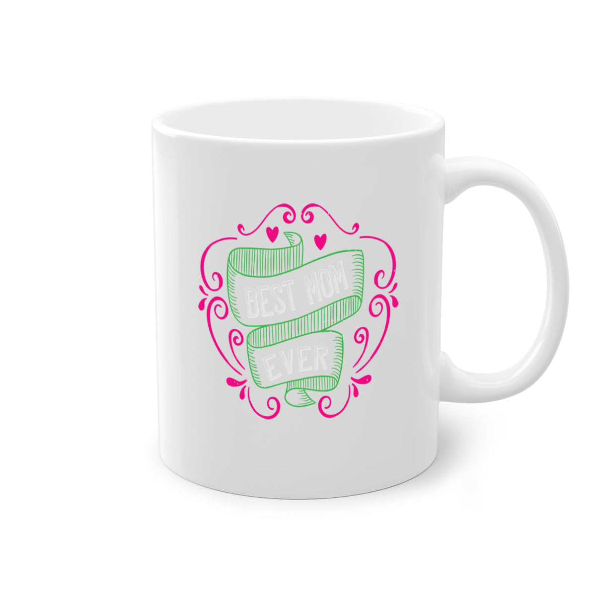 Best Mom Ever 207# Mug with colorful handle and glossy finish, available in multiple colors and sizes.