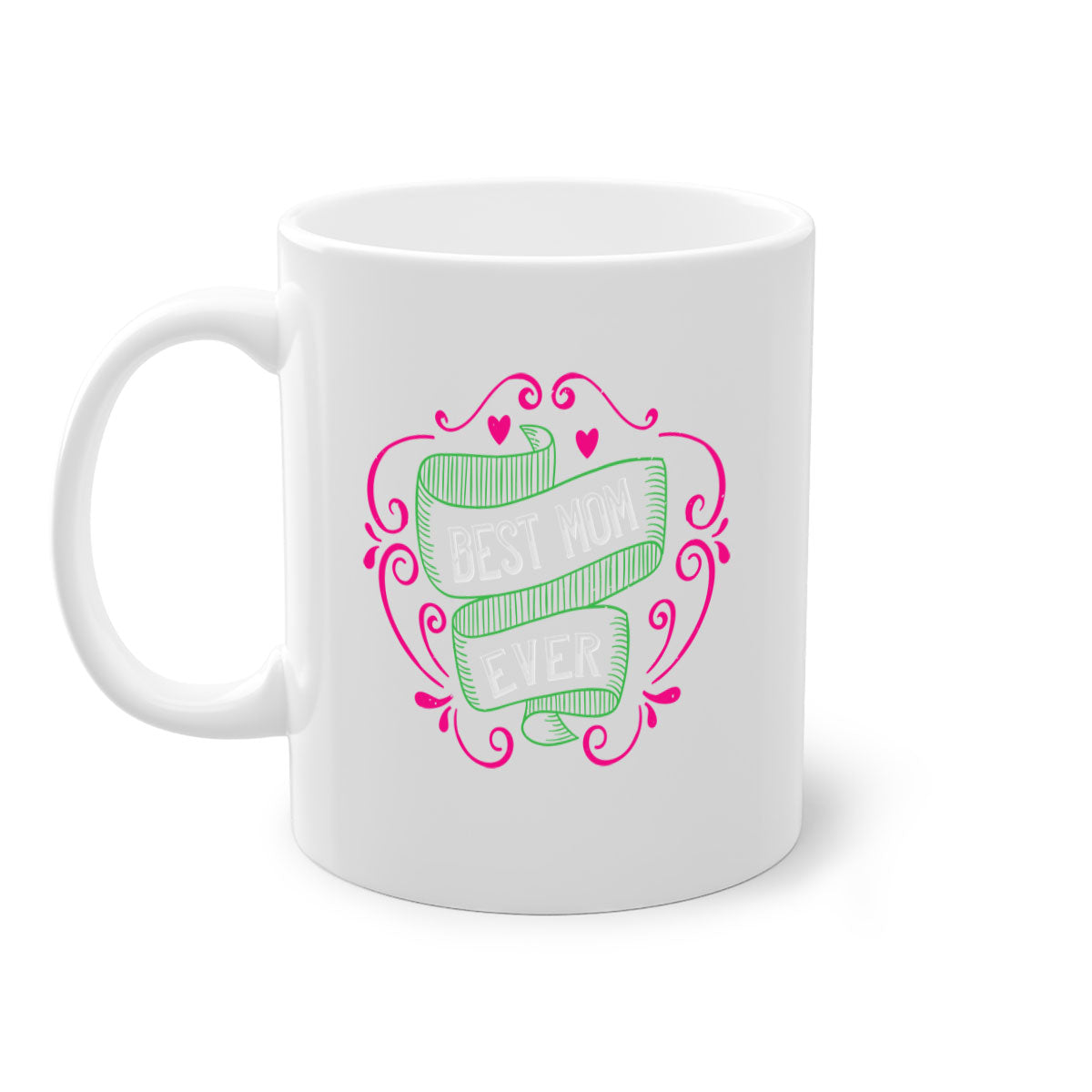 Best Mom Ever 207# Mug with colorful handle and glossy finish, available in multiple colors and sizes.