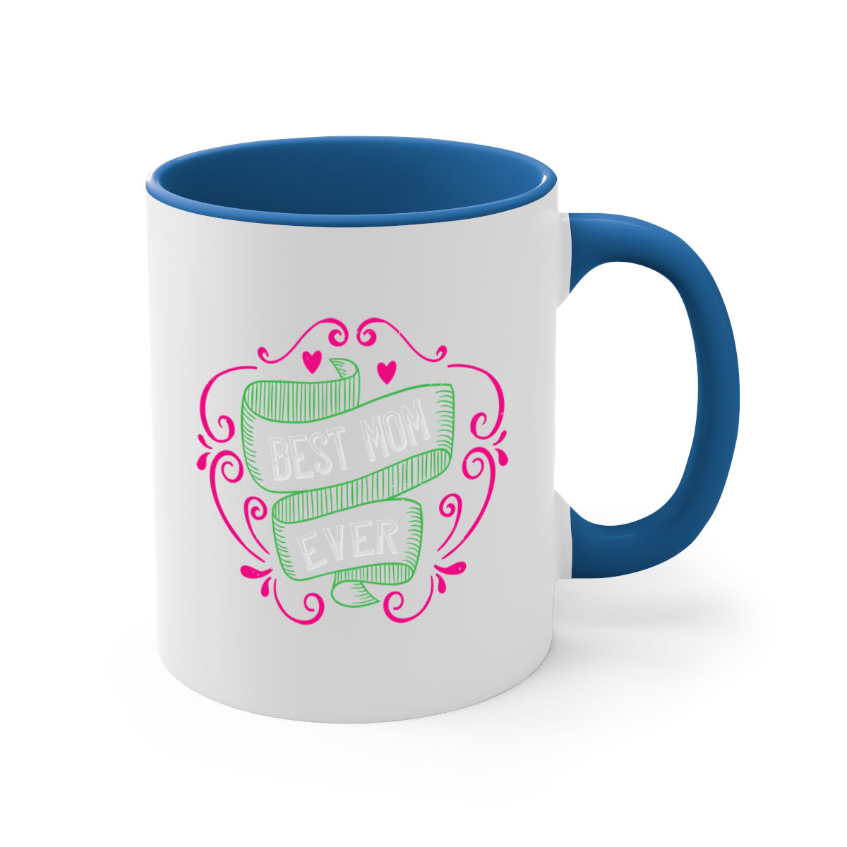 Best Mom Ever 207# Mug with colorful handle and glossy finish, available in multiple colors and sizes.