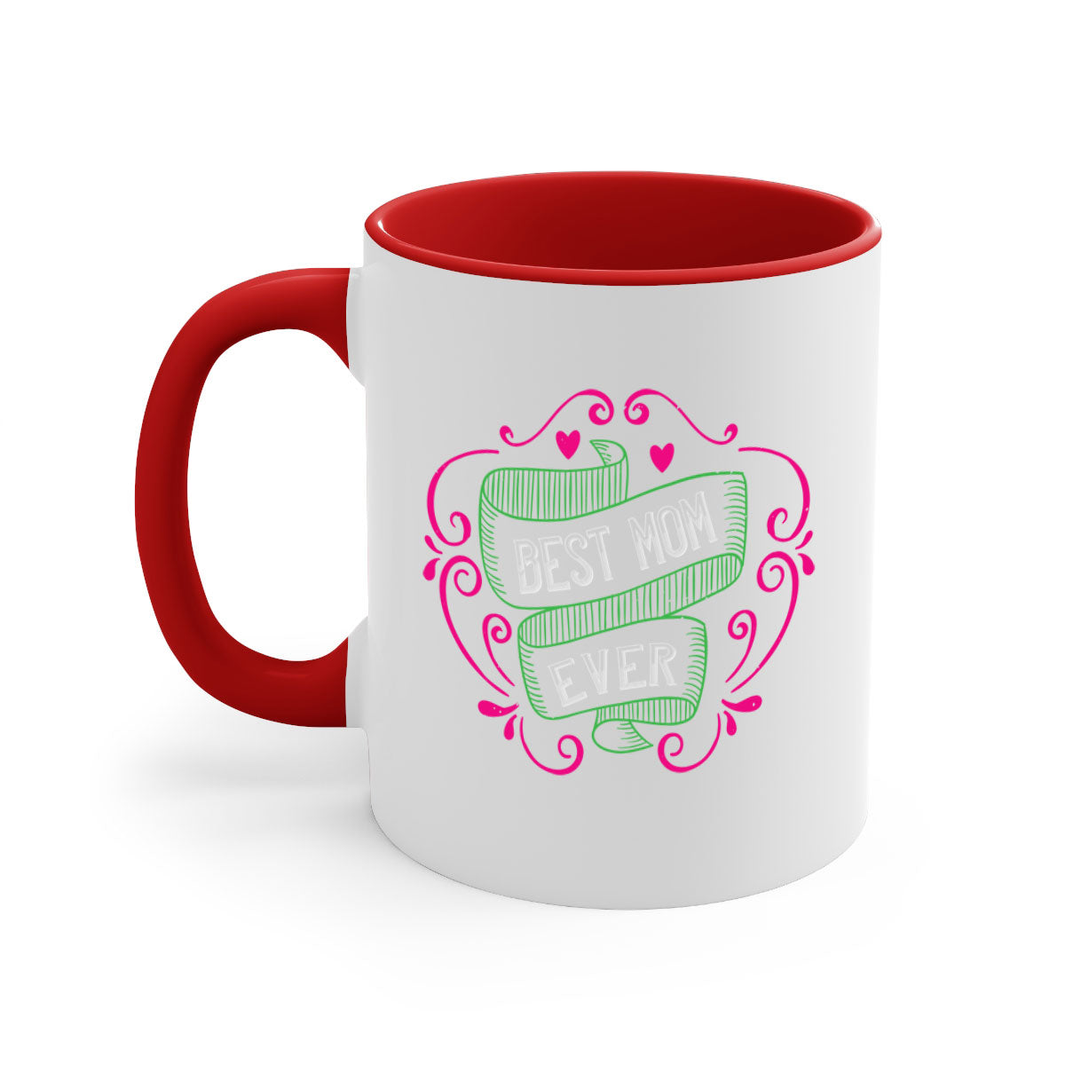 Best Mom Ever 207# Mug with colorful handle and glossy finish, available in multiple colors and sizes.