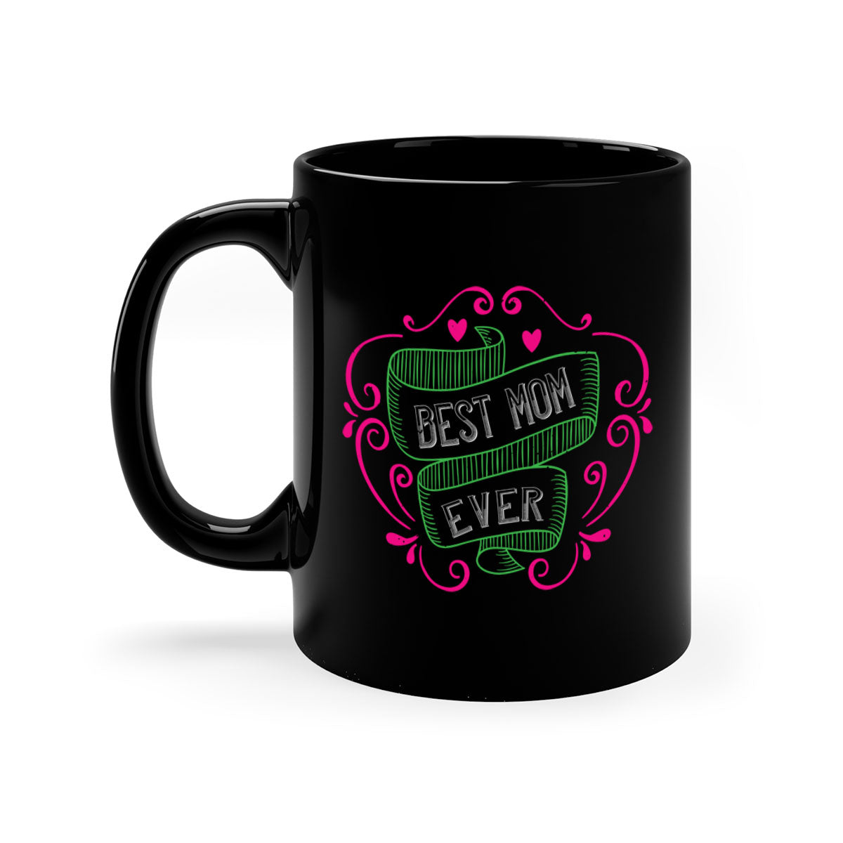 Best Mom Ever 207# Mug with colorful handle and glossy finish, available in multiple colors and sizes.