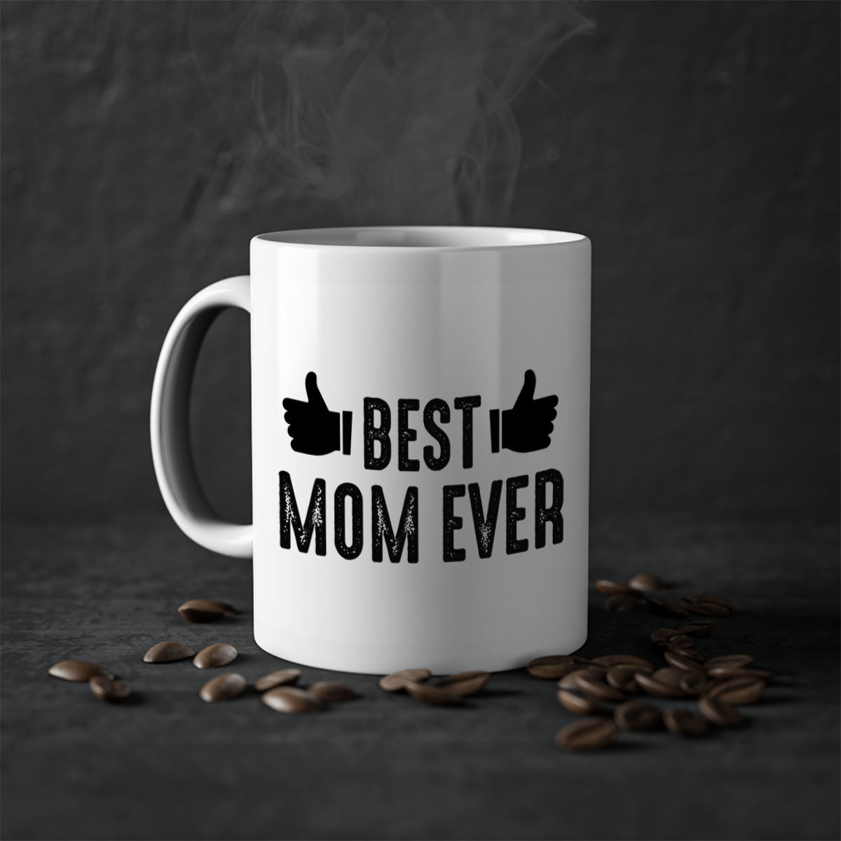 Best Mom Ever 208# Mug with colorful handle and glossy finish, available in multiple colors and sizes.