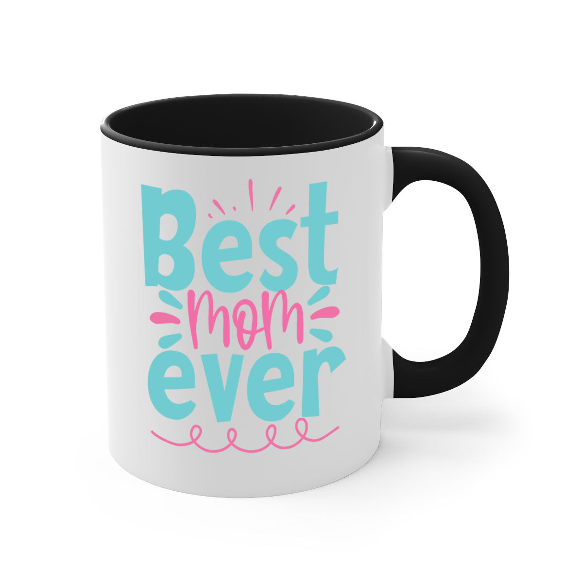 Best Mom Ever 274# Mug with colorful handle and glossy finish, available in multiple colors and sizes.