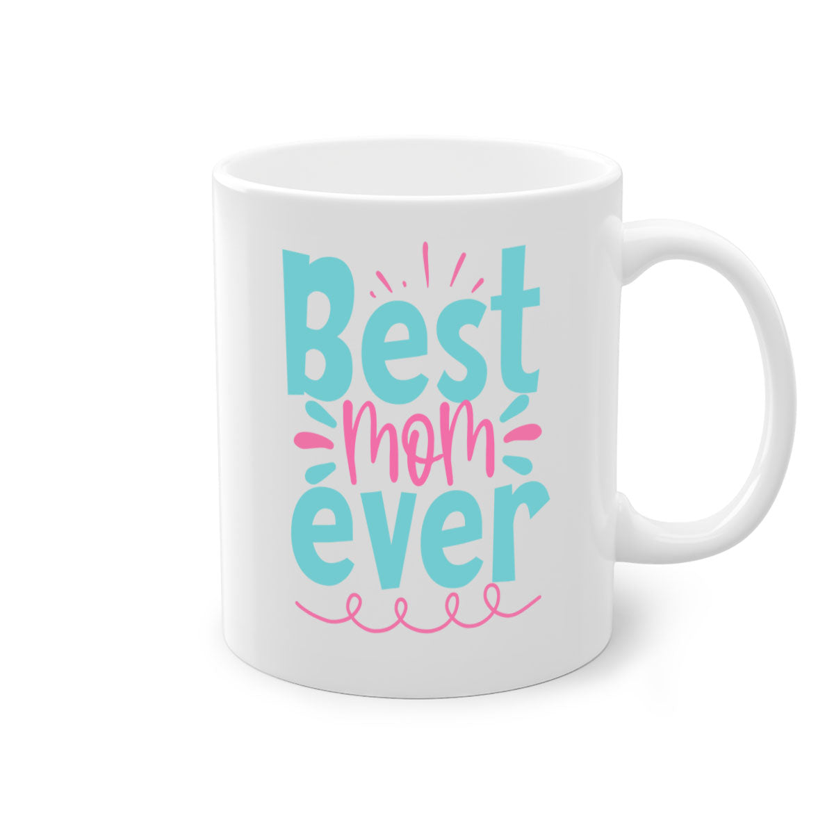 Best Mom Ever 274# Mug with colorful handle and glossy finish, available in multiple colors and sizes.