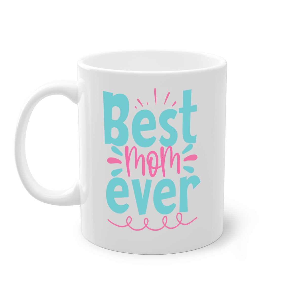 Best Mom Ever 274# Mug with colorful handle and glossy finish, available in multiple colors and sizes.