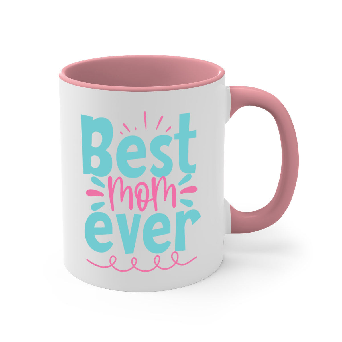 Best Mom Ever 274# Mug with colorful handle and glossy finish, available in multiple colors and sizes.