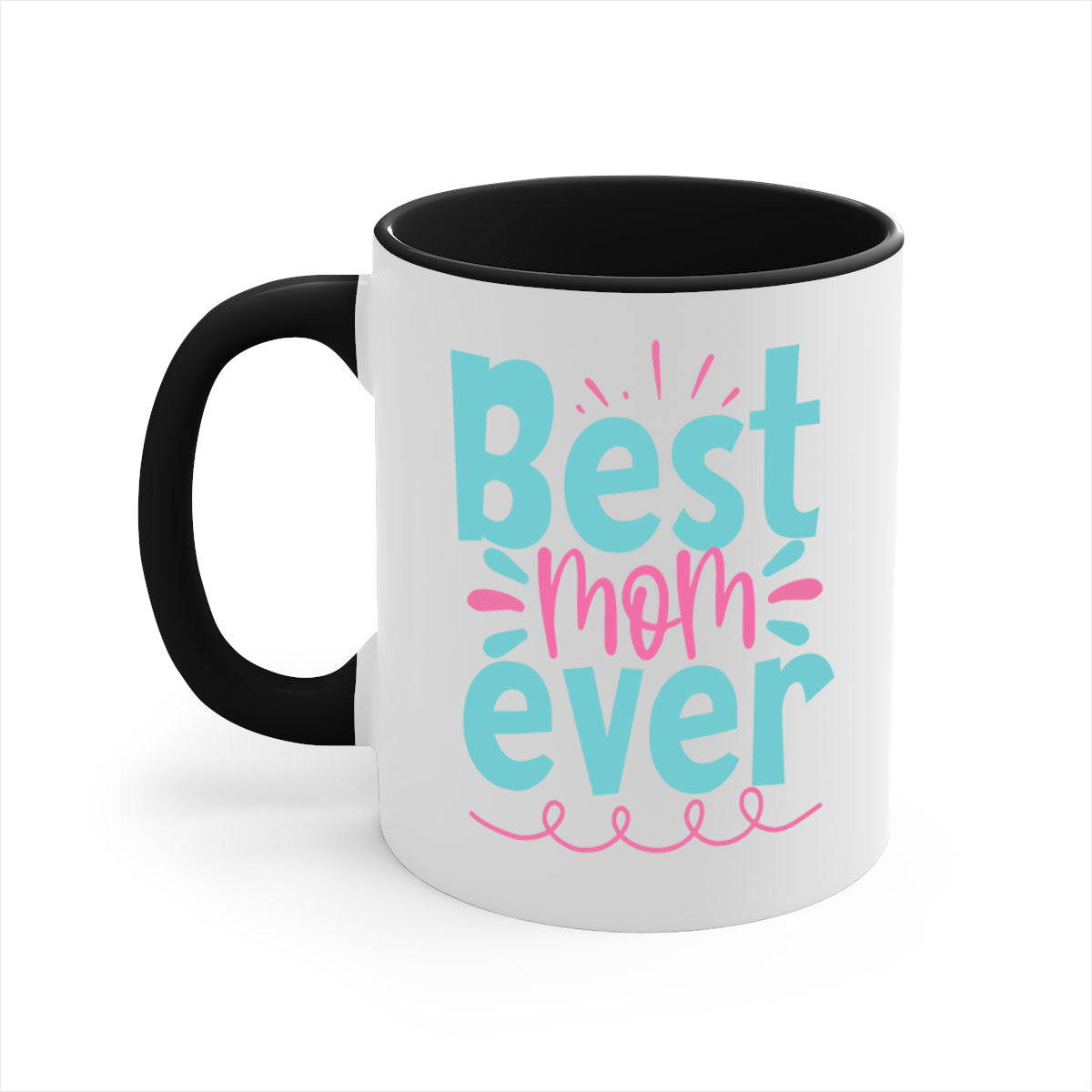 Best Mom Ever 274# Mug with colorful handle and glossy finish, available in multiple colors and sizes.