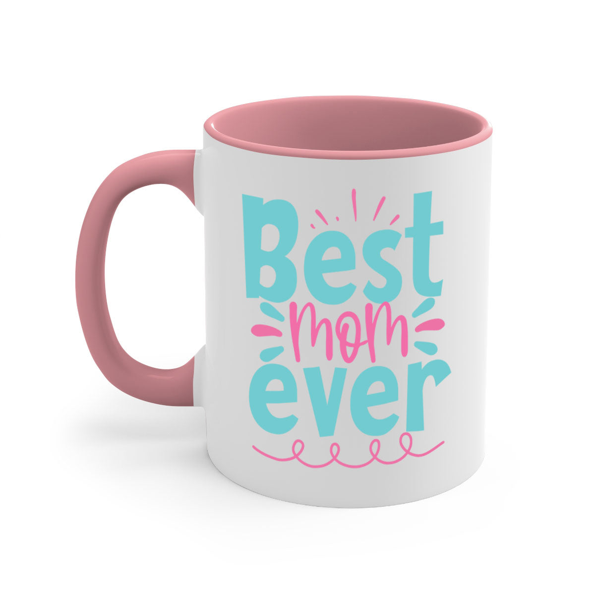 Best Mom Ever 274# Mug with colorful handle and glossy finish, available in multiple colors and sizes.