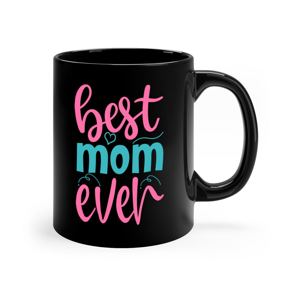 Best Mom Ever 275# Mug with colorful handle and glossy finish, available in multiple colors and sizes.