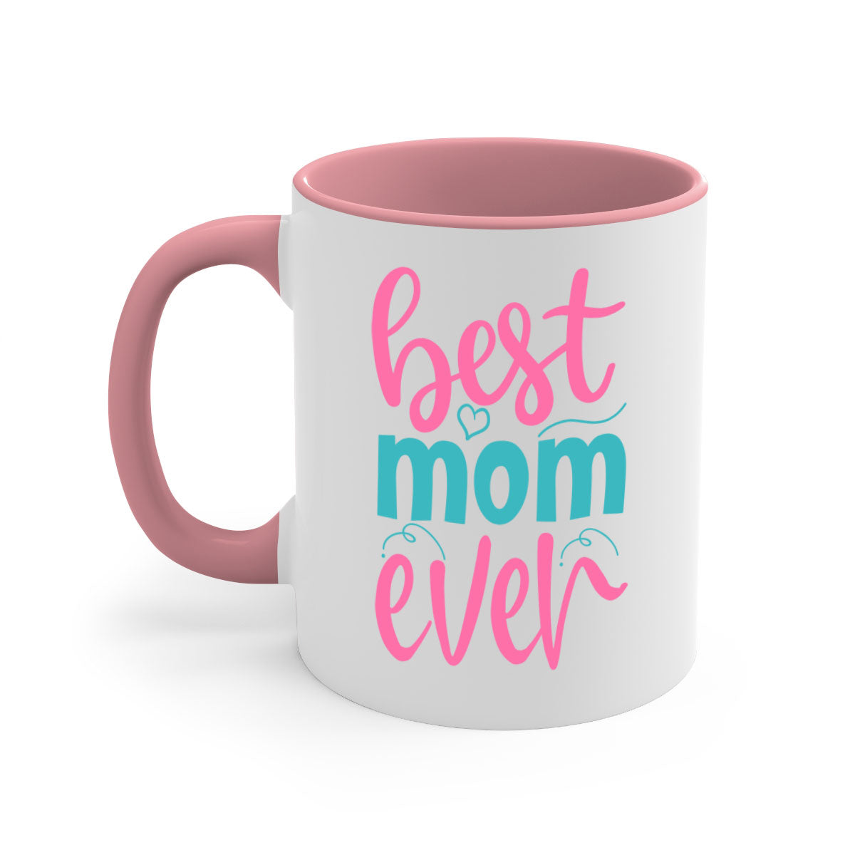 Best Mom Ever 275# Mug with colorful handle and glossy finish, available in multiple colors and sizes.