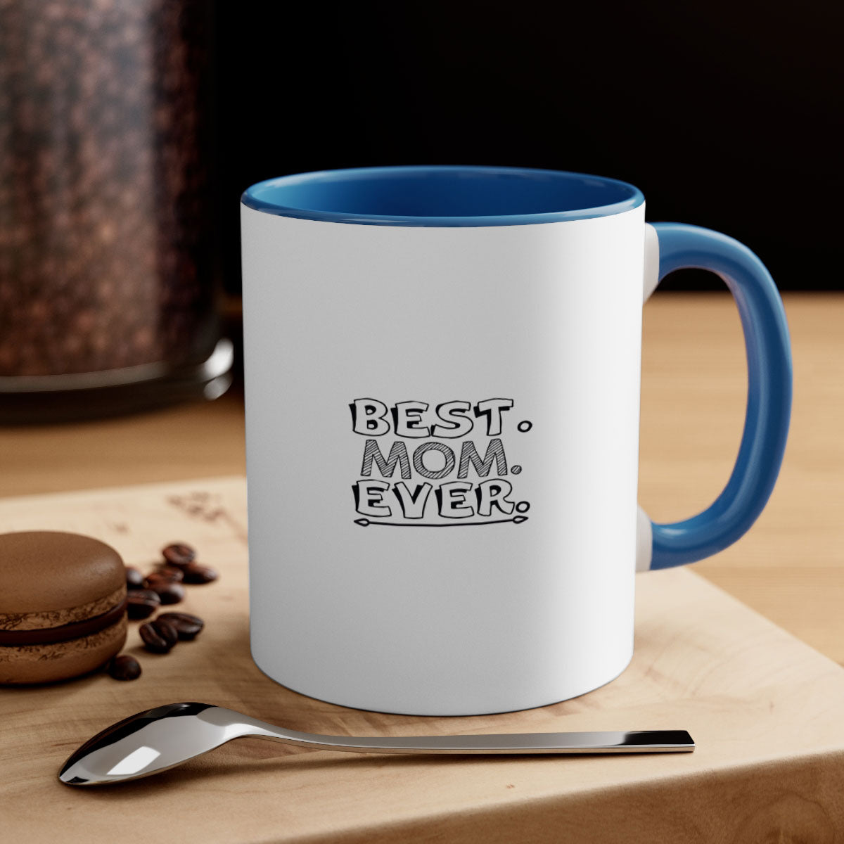 Best Mom Ever 276# Mug with colorful handle and glossy finish, available in multiple colors and sizes.