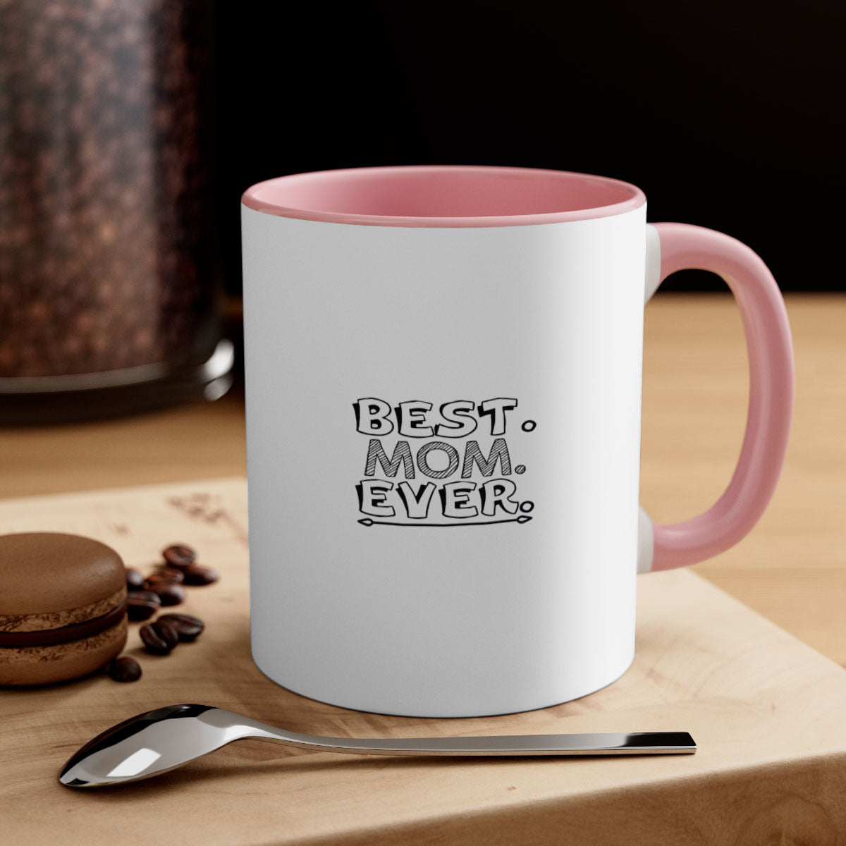 Best Mom Ever 276# Mug with colorful handle and glossy finish, available in multiple colors and sizes.