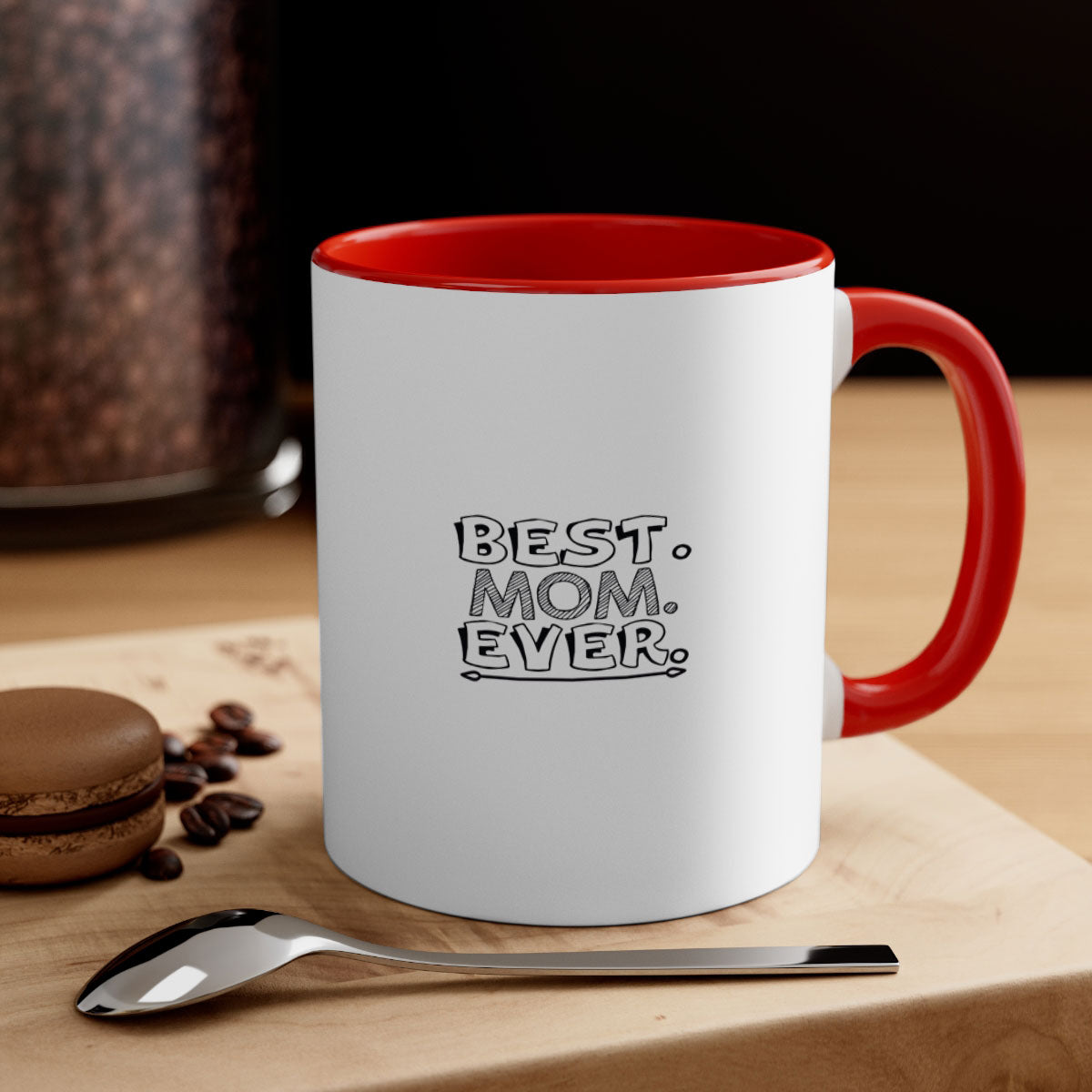 Best Mom Ever 276# Mug with colorful handle and glossy finish, available in multiple colors and sizes.