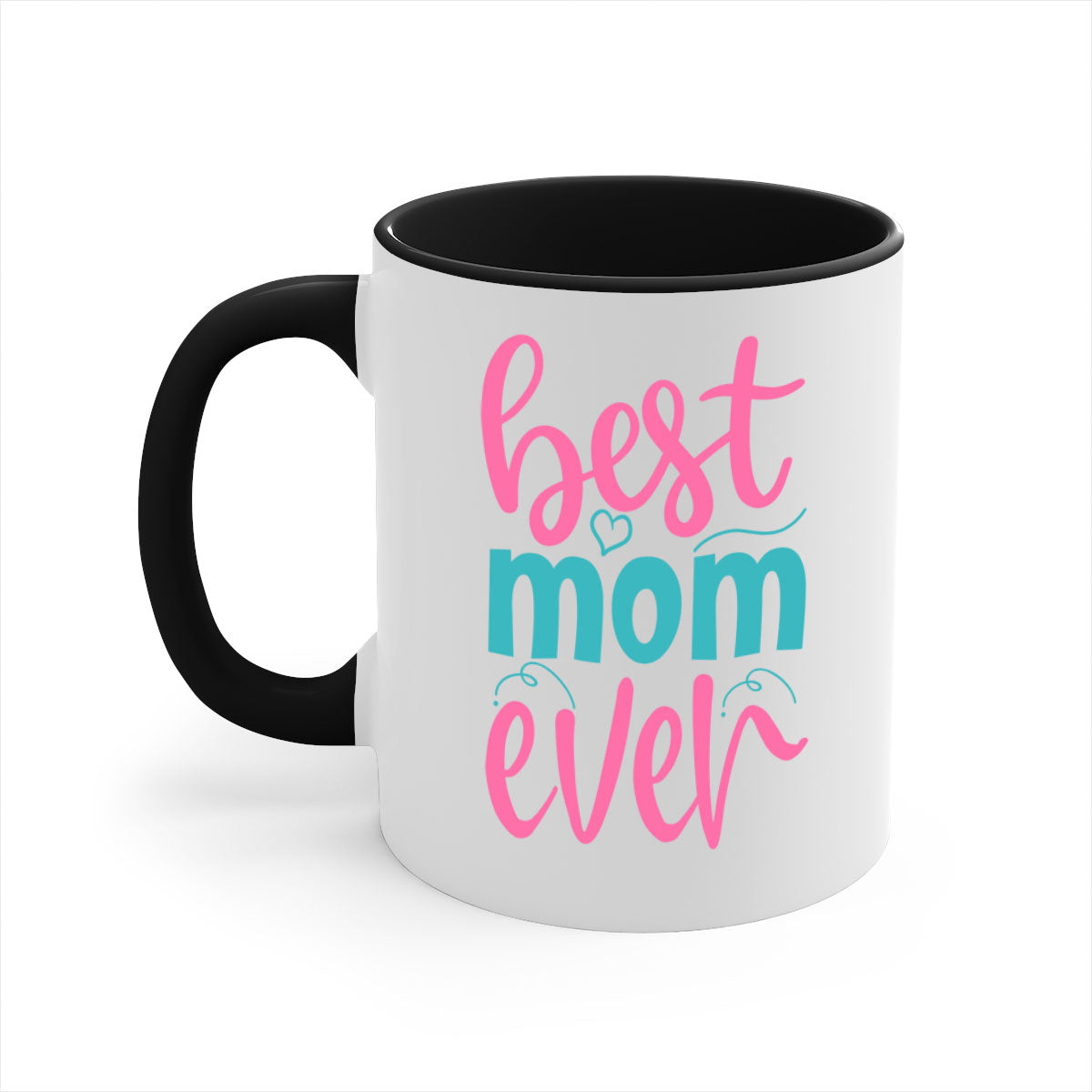 Best Mom Ever 354# Mug with colorful handle and glossy finish, available in multiple colors and sizes.