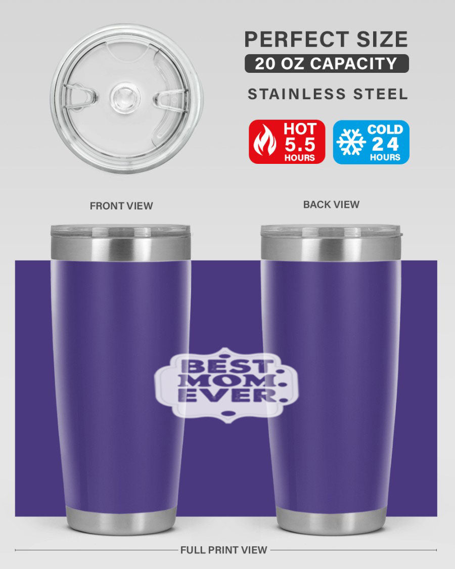 Best Mom Everi 273# Tumbler in stainless steel with a stylish design, perfect for hot and cold beverages.