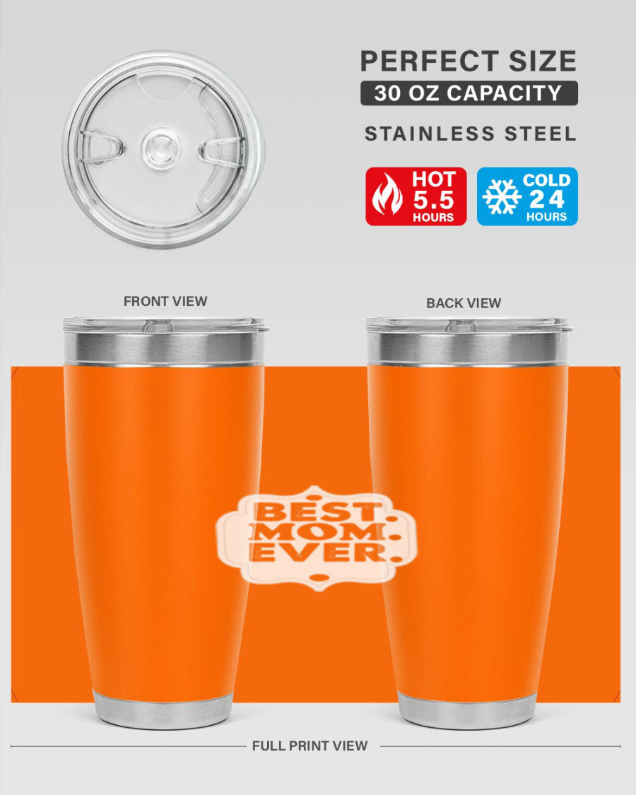 Best Mom Everi 273# Tumbler in stainless steel with a stylish design, perfect for hot and cold beverages.