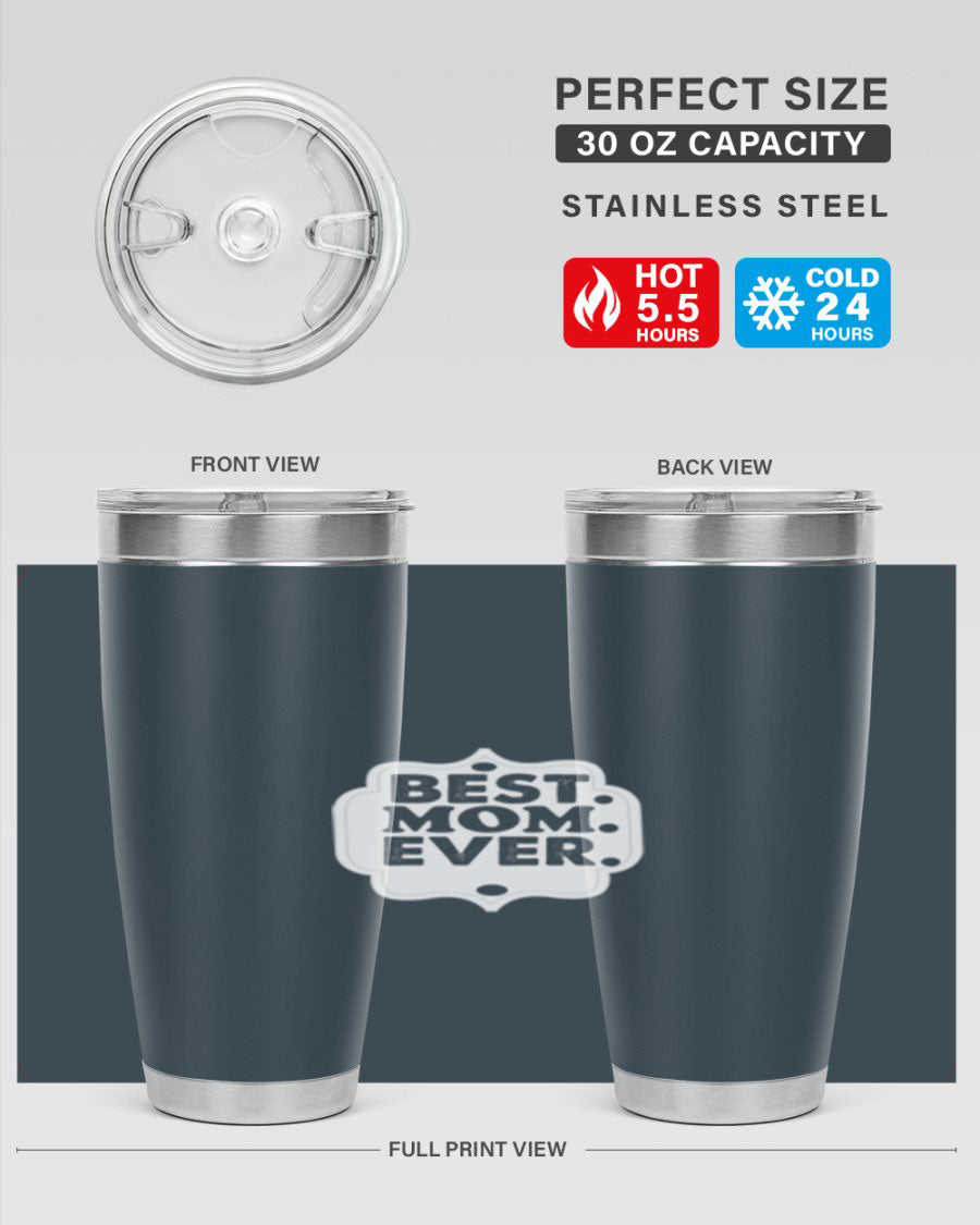 Best Mom Everi 273# Tumbler in stainless steel with a stylish design, perfect for hot and cold beverages.