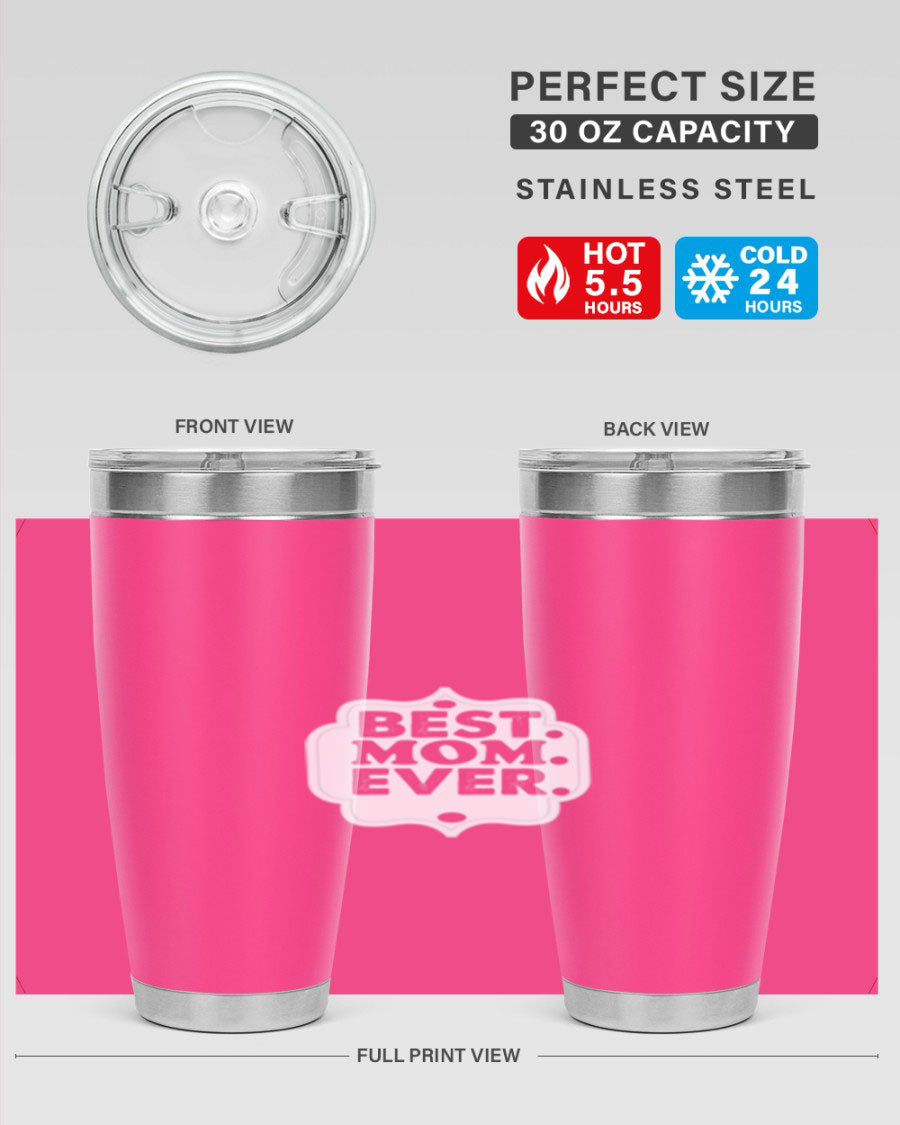 Best Mom Everi 273# Tumbler in stainless steel with a stylish design, perfect for hot and cold beverages.