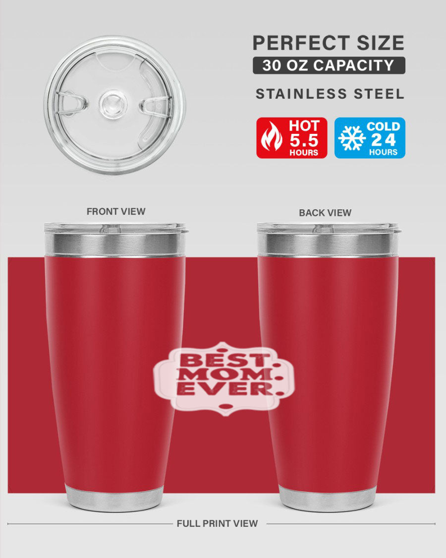 Best Mom Everi 273# Tumbler in stainless steel with a stylish design, perfect for hot and cold beverages.