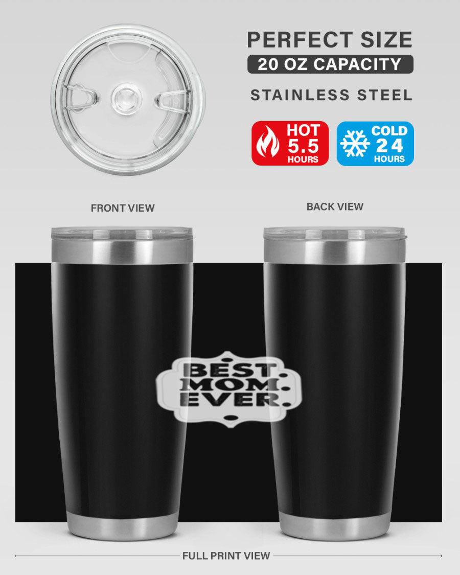 Best Mom Everi 273# Tumbler in stainless steel with a stylish design, perfect for hot and cold beverages.