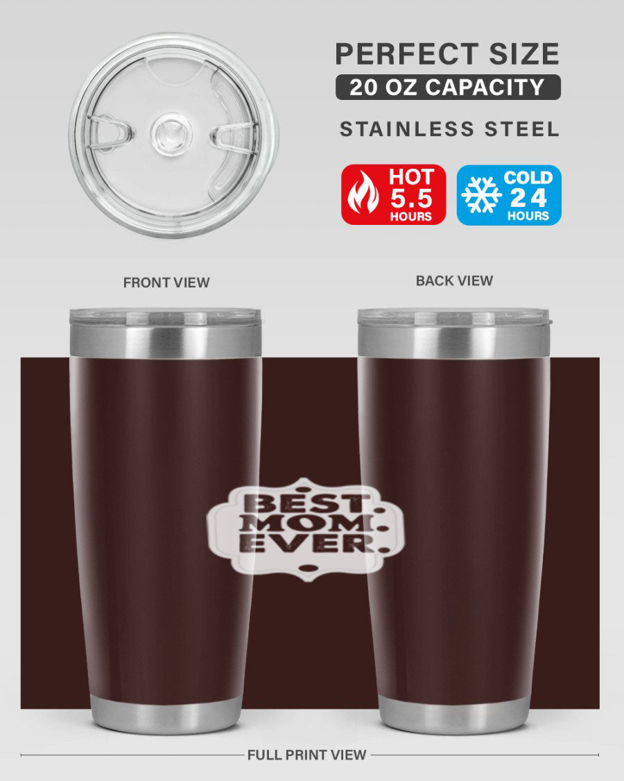 Best Mom Everi 273# Tumbler in stainless steel with a stylish design, perfect for hot and cold beverages.