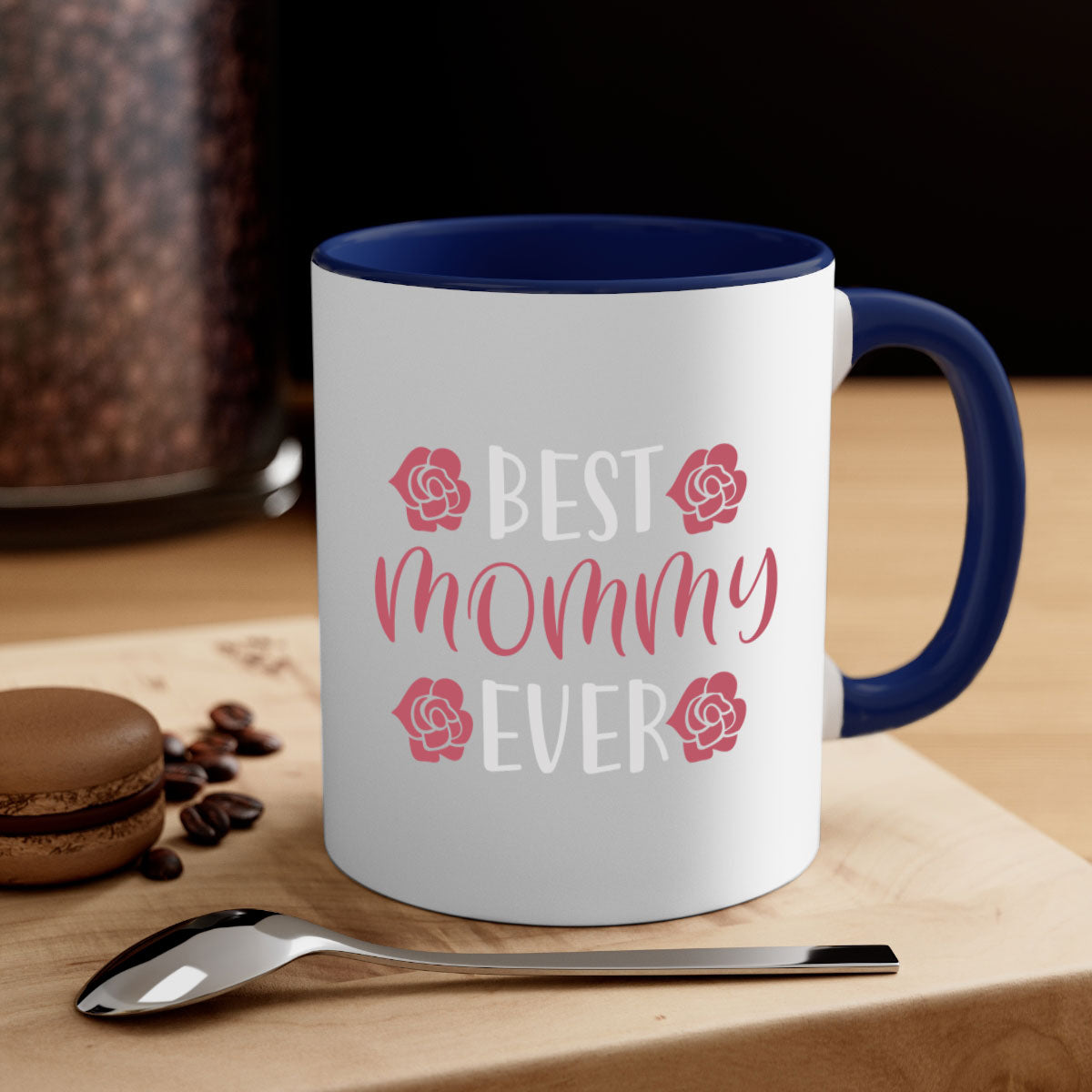 Best Mommy Ever 200# Mug with colorful handle and glossy finish, available in multiple colors and sizes.