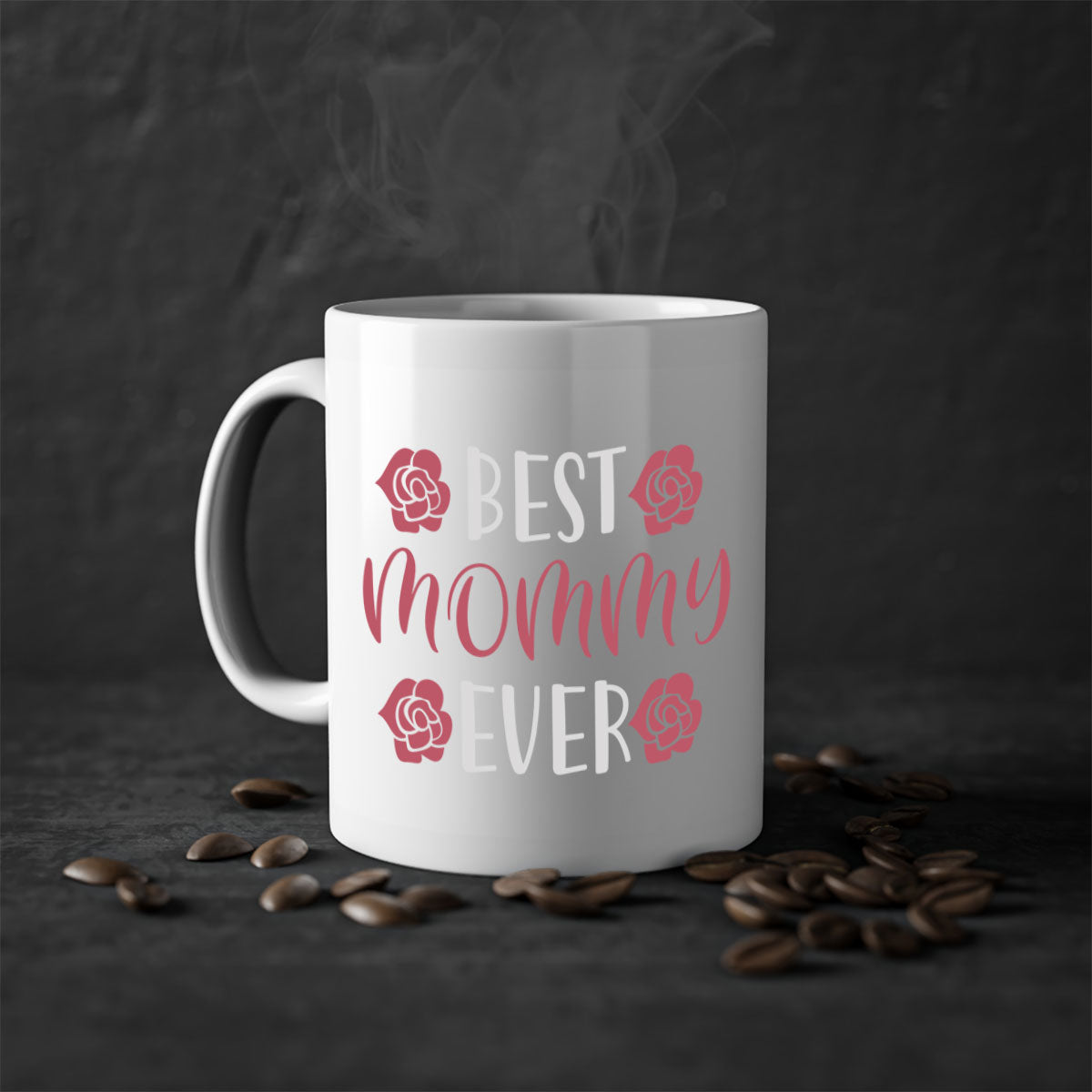 Best Mommy Ever 200# Mug with colorful handle and glossy finish, available in multiple colors and sizes.