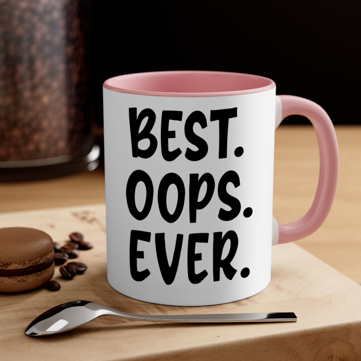 Best Oops Ever Style 279# Mug in five vibrant colors with a glossy finish and easy-grip handle.