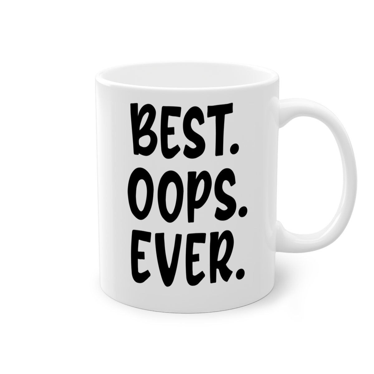 Best Oops Ever Style 279# Mug in five vibrant colors with a glossy finish and easy-grip handle.