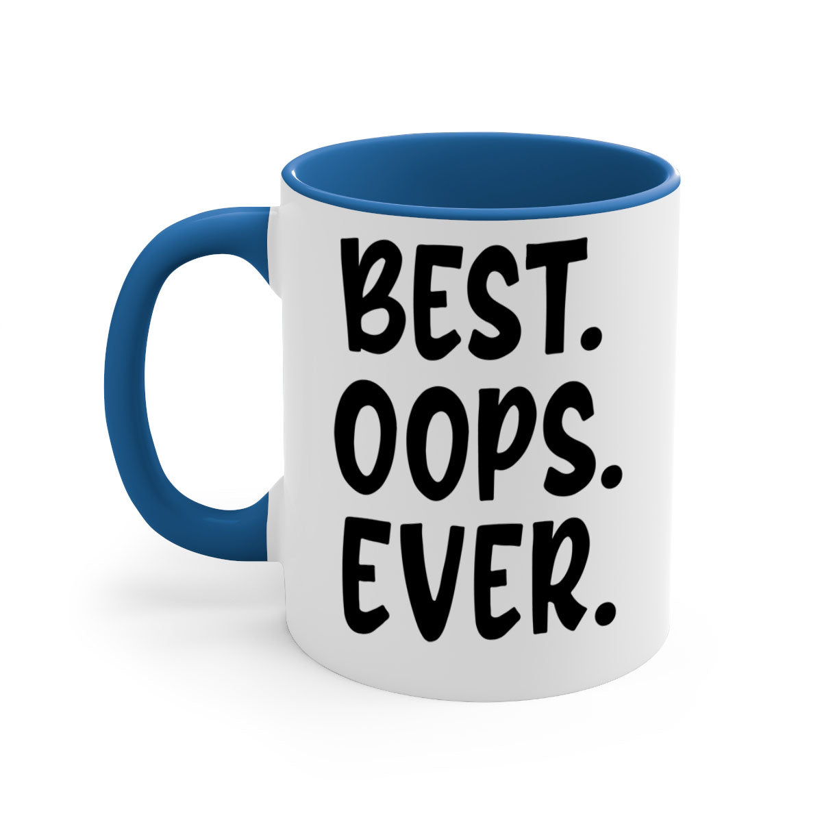 Best Oops Ever Style 279# Mug in five vibrant colors with a glossy finish and easy-grip handle.