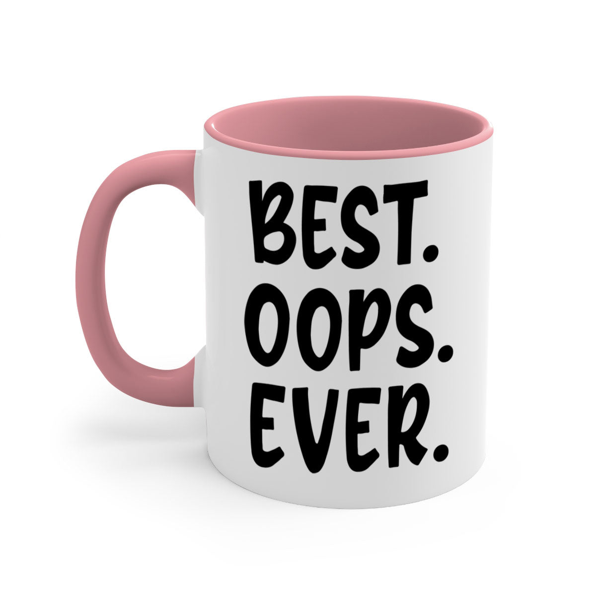 Best Oops Ever Style 279# Mug in five vibrant colors with a glossy finish and easy-grip handle.