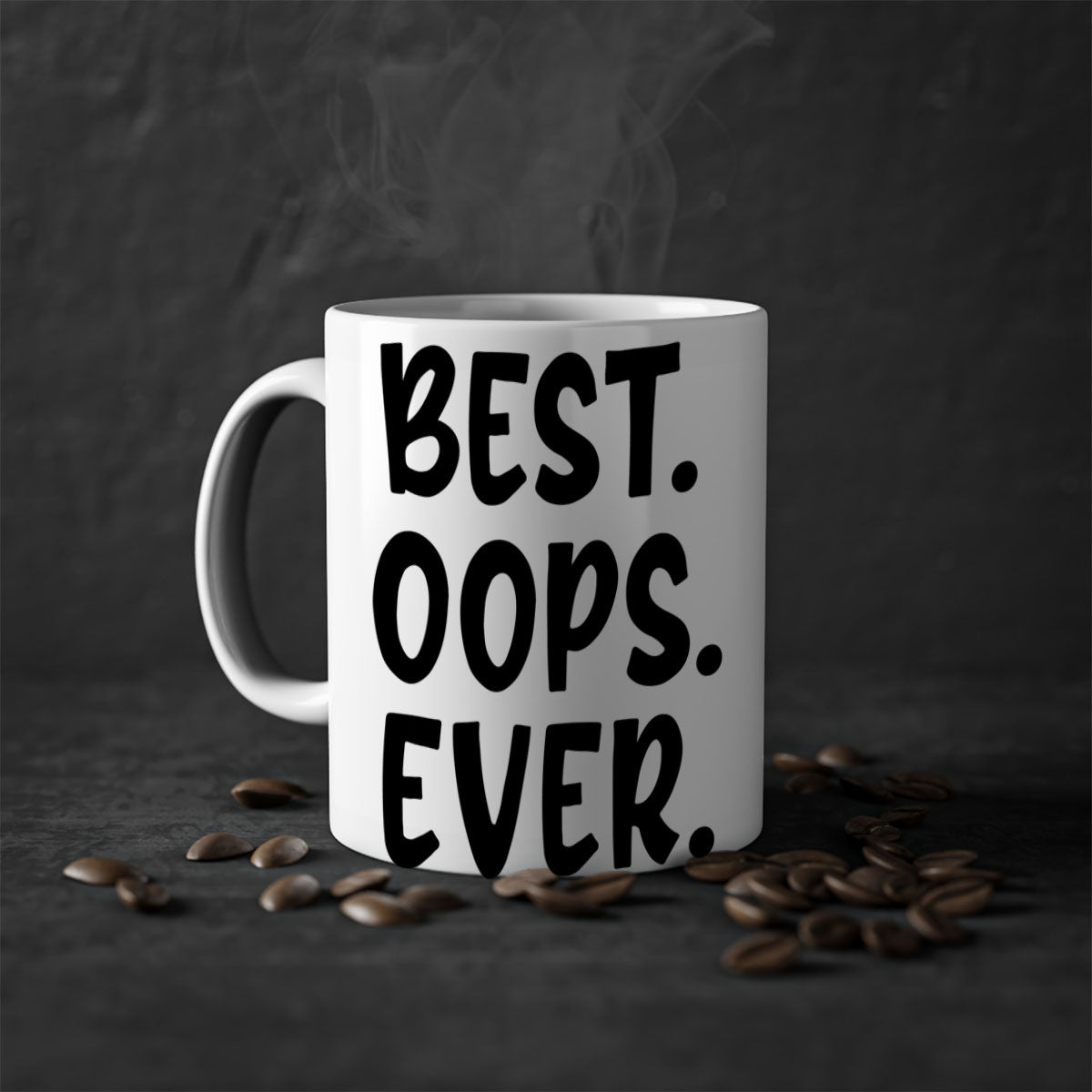 Best Oops Ever Style 279# Mug in five vibrant colors with a glossy finish and easy-grip handle.