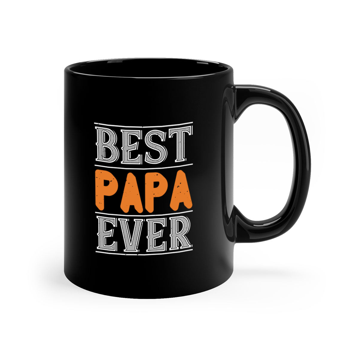 Best Papa Ever 47# Mug featuring a glossy finish and colorful handle, perfect for coffee or tea.