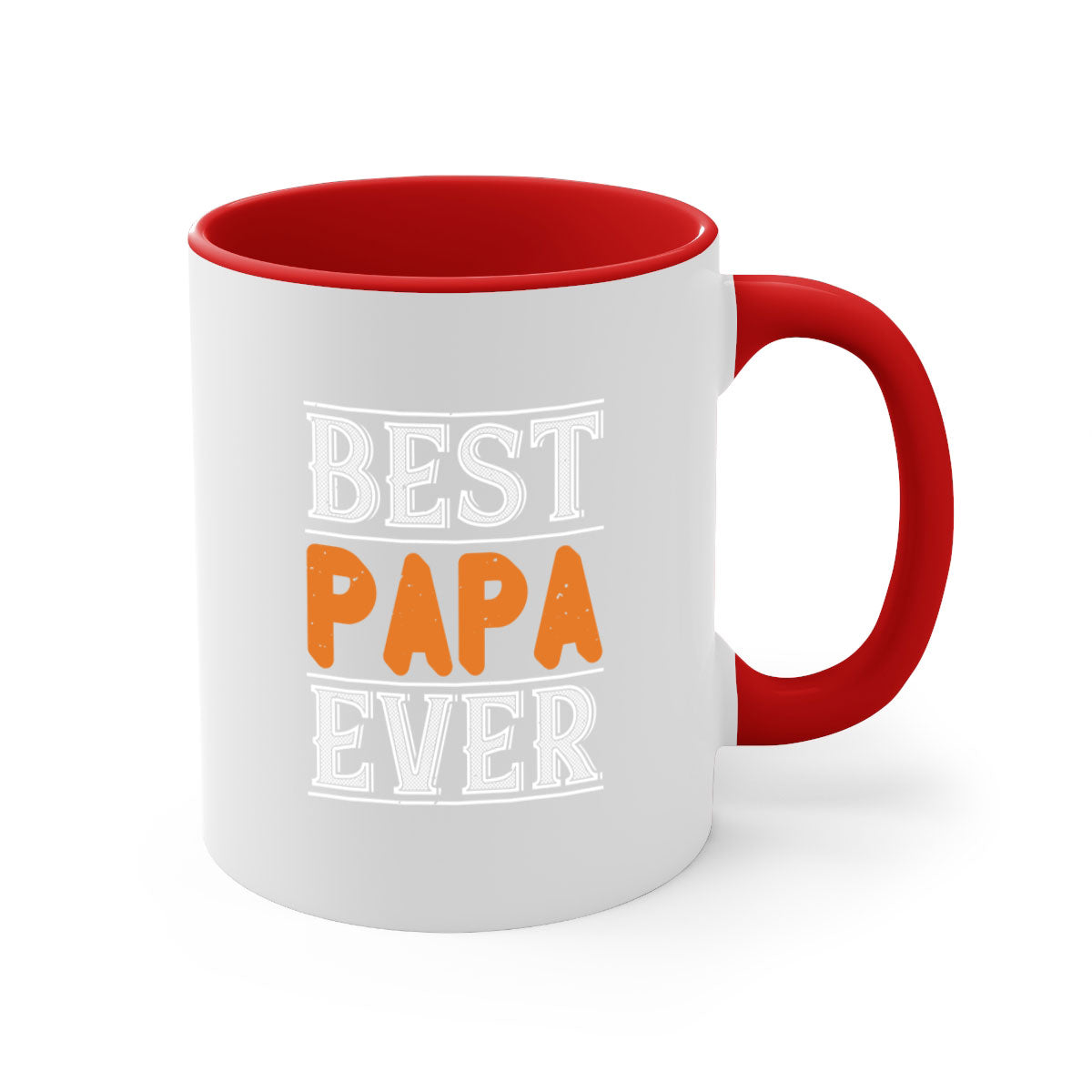 Best Papa Ever 47# Mug featuring a glossy finish and colorful handle, perfect for coffee or tea.