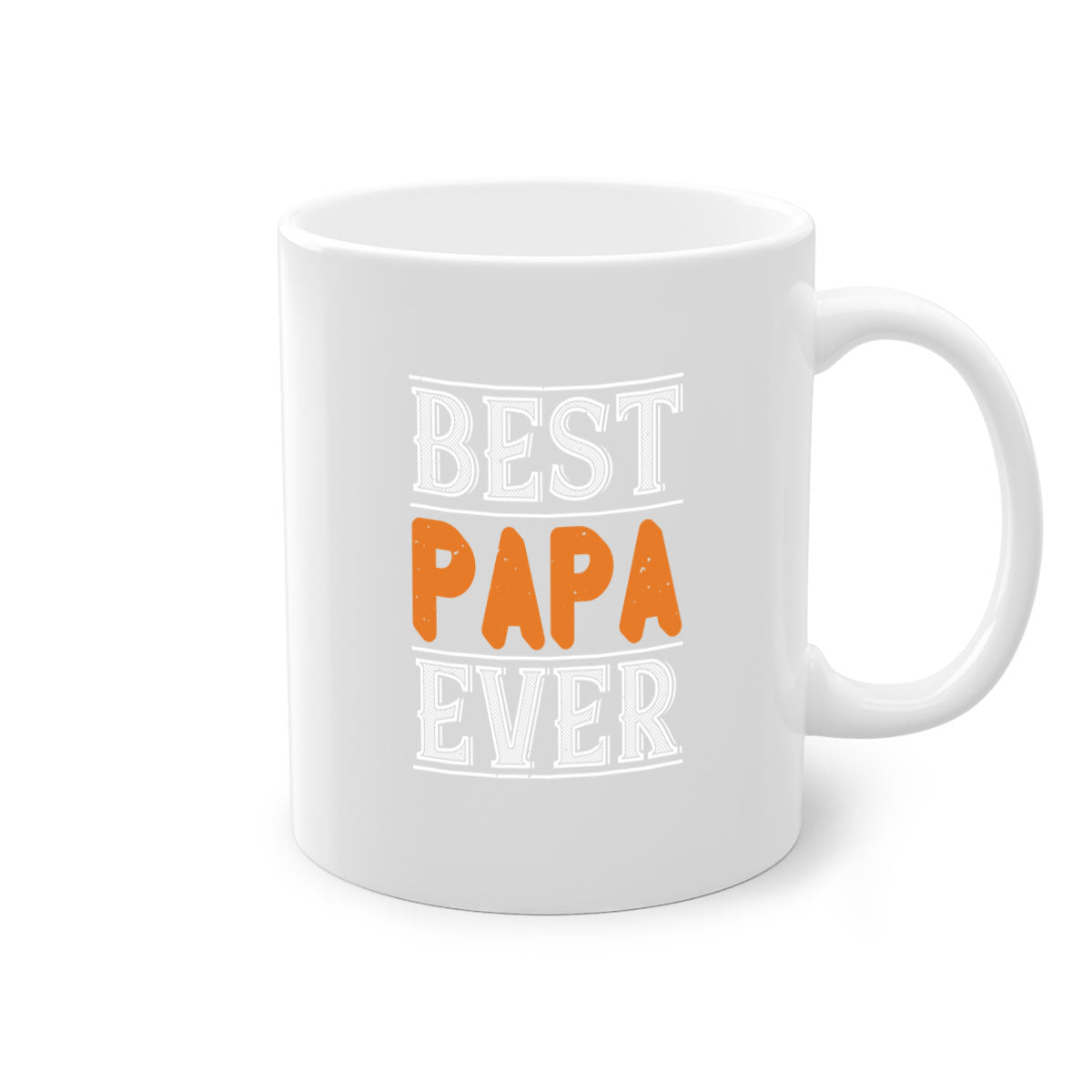 Best Papa Ever 47# Mug featuring a glossy finish and colorful handle, perfect for coffee or tea.