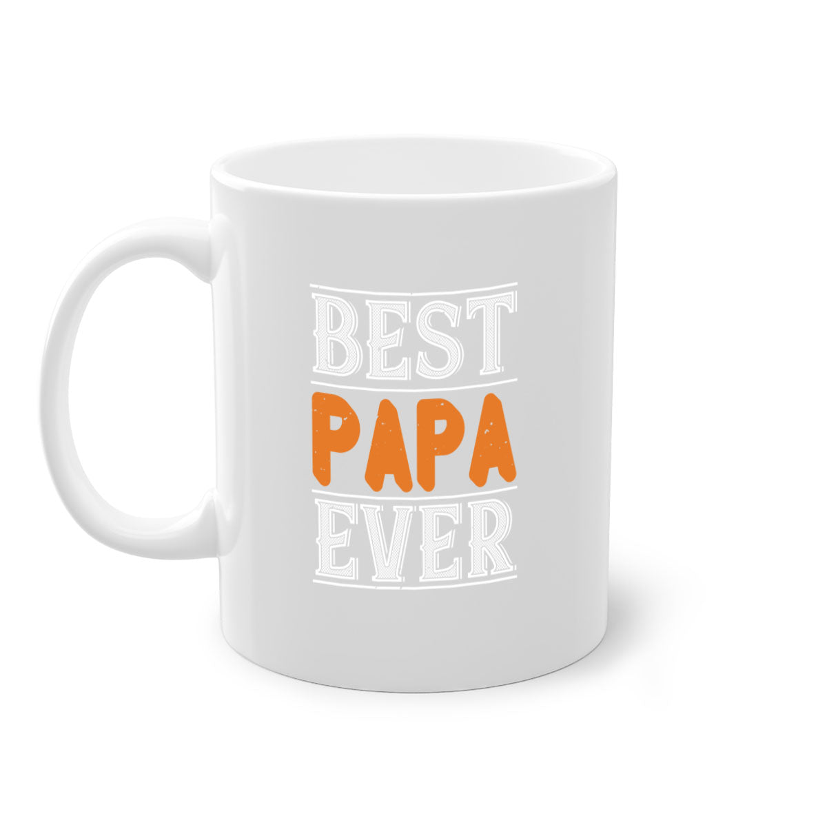 Best Papa Ever 47# Mug featuring a glossy finish and colorful handle, perfect for coffee or tea.